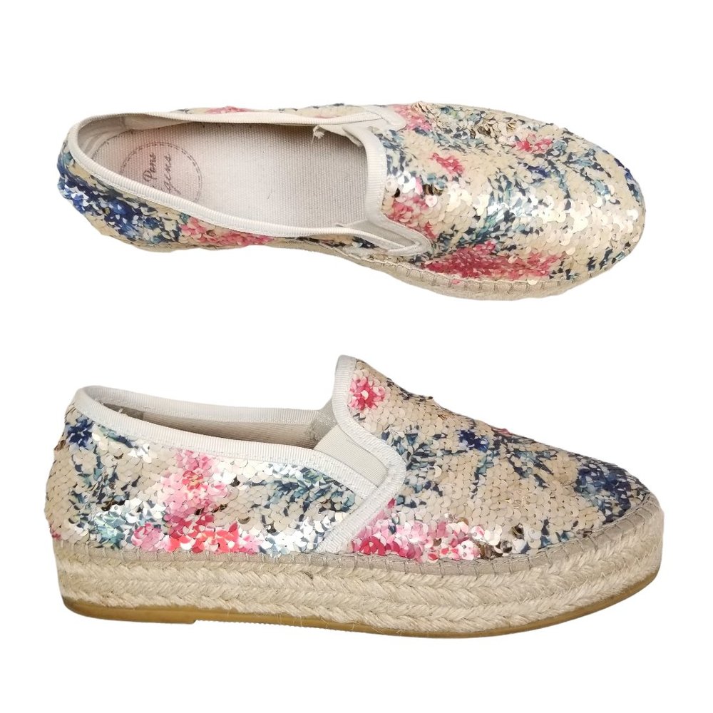 Toni Pons Slip-On Sequin Espadrilles Multicolored Sz 38 EU